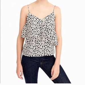 J. Crew Silk Spaghetti Strap Cami in Leopard Print